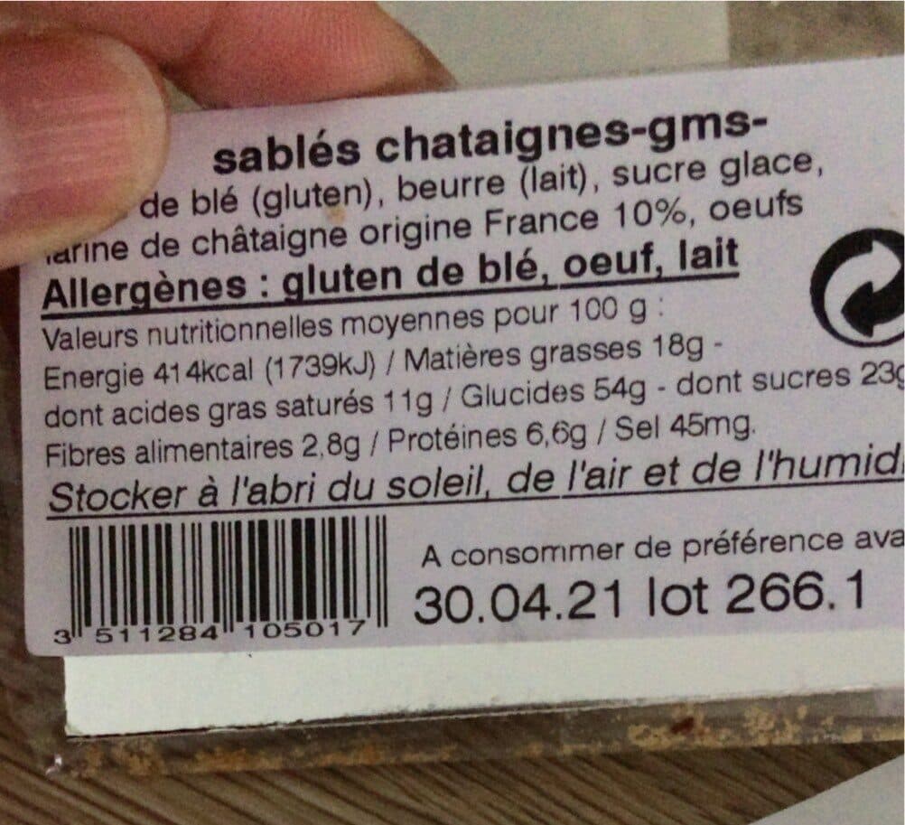 Open Food Facts Sablés chataignes packshot