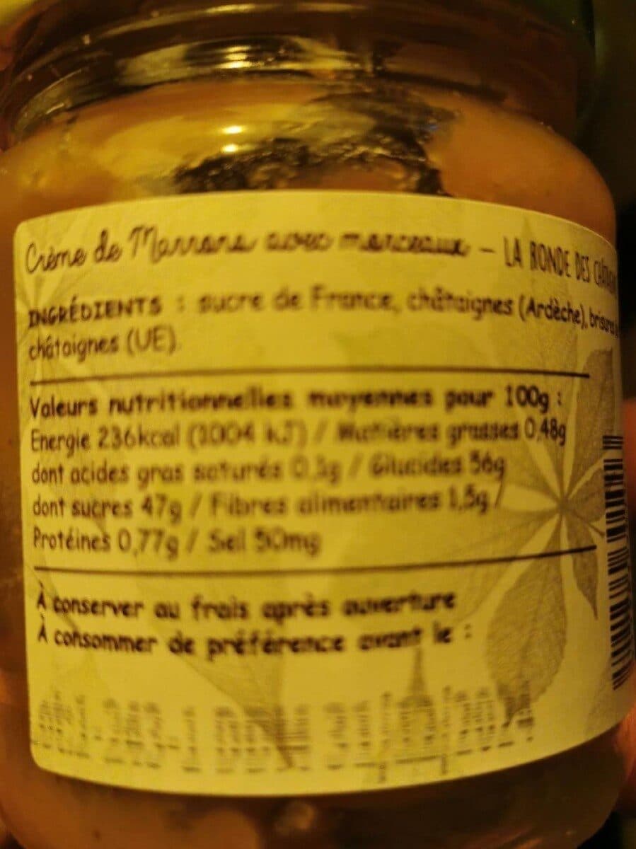 La Ronde Des Châtaignes Confiture de châtaignes packshot