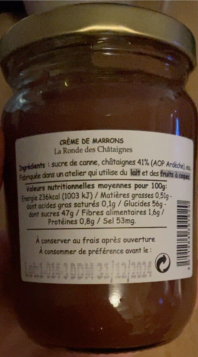 La Ronde Des Chataignes Crème de marron packshot