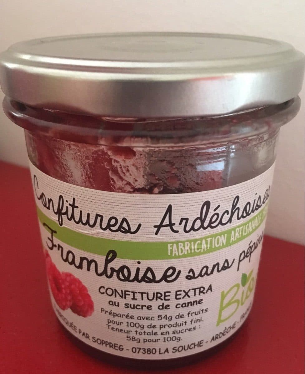 Confitures Ardéchoises Framboise sans pepins packshot