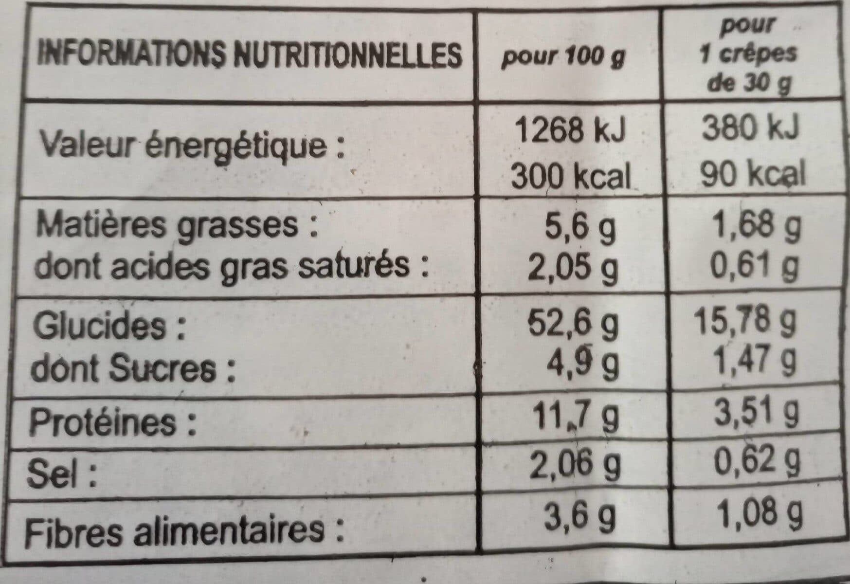 Open Food Facts 6 Crepes de ble noir TRADICREPES packshot