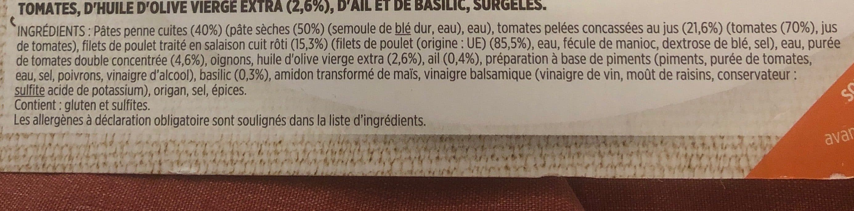 Toupargel Penne Sauce Napolitaine au Poulet packshot