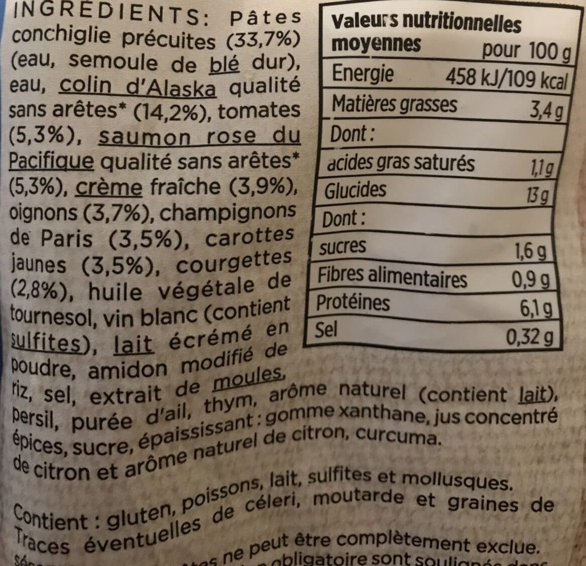 Toupargel Poêle pates saumon colin packshot