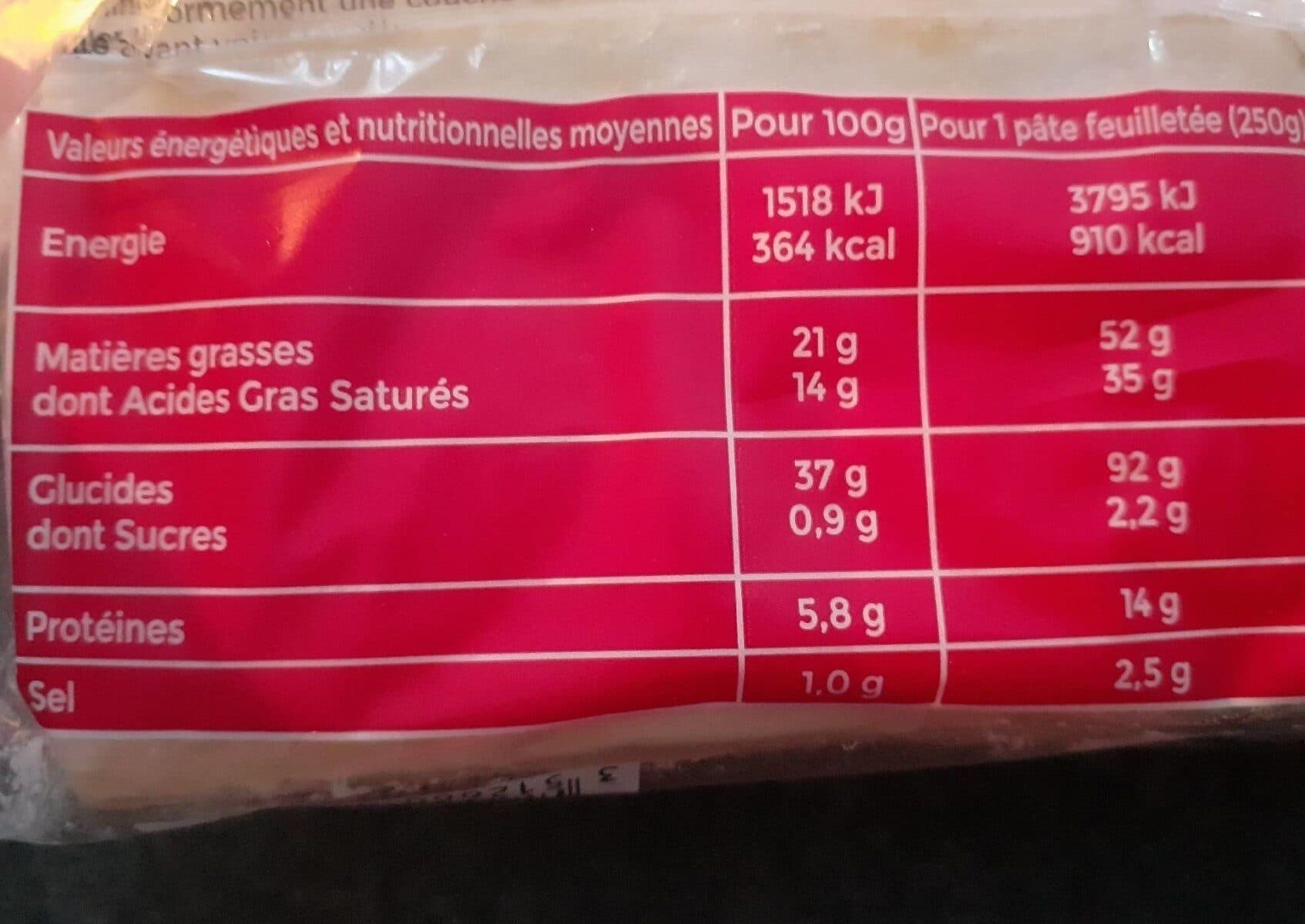 Open Food Facts Pate feuilletee pour beurre packshot