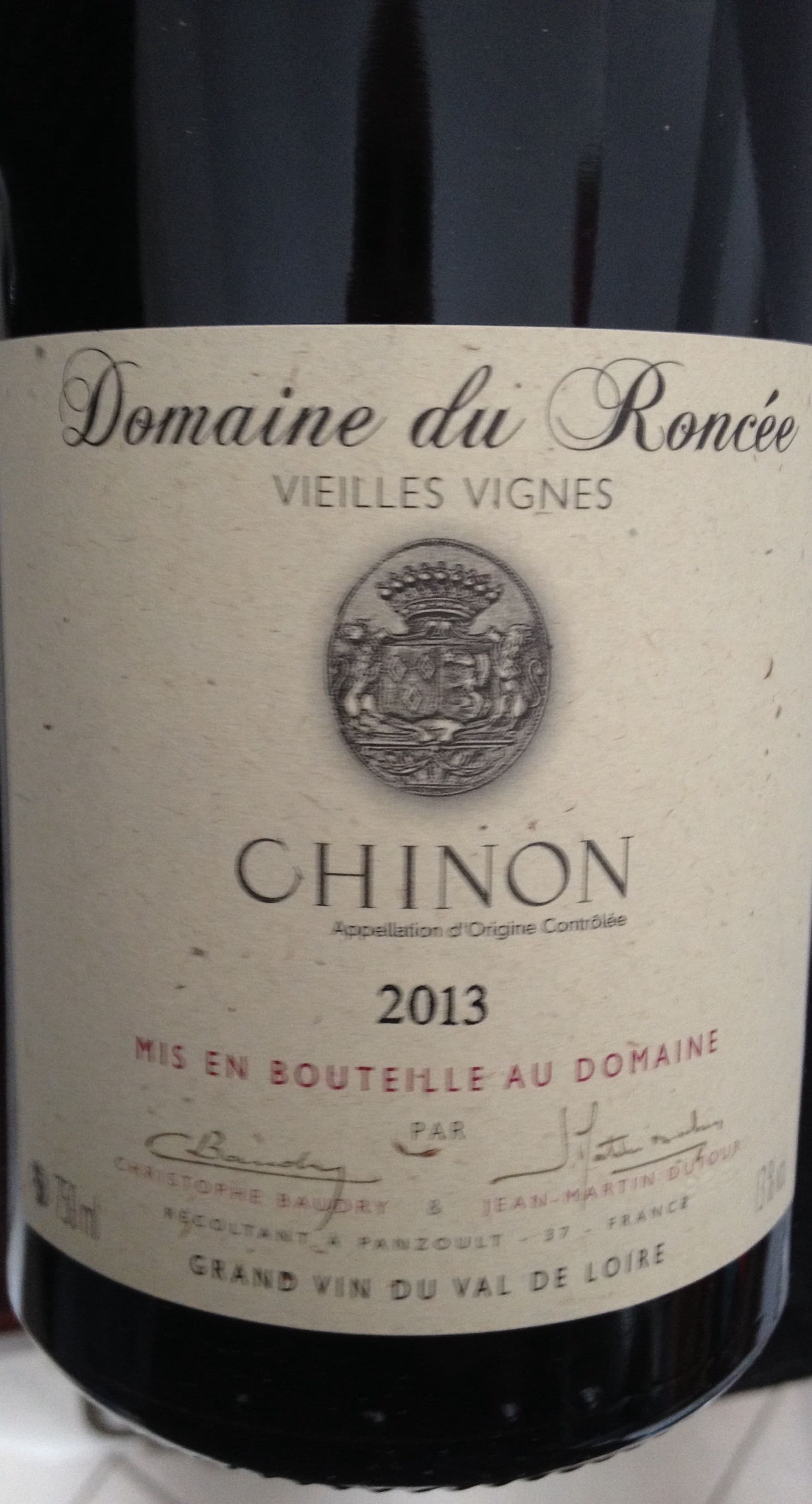 Domaine du Roncée Chinon 2013 packshot