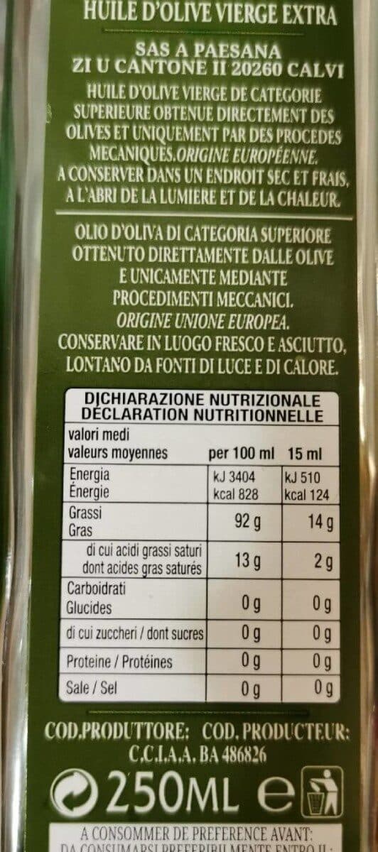 Open Food Facts Huile d'olive packshot