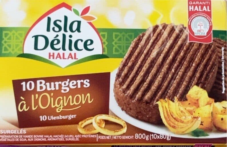 Isla Délice 10 Burgers a l'oignon surgelés packshot