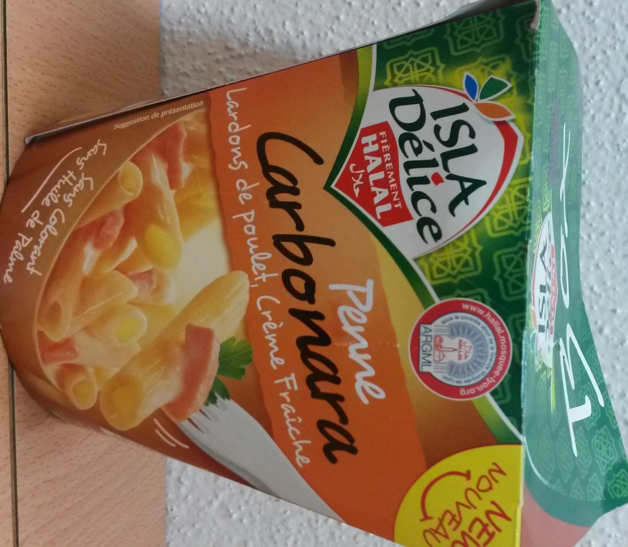 Isla delice Penne Carbonara (Lardons de poulet, Crème Fraîche), Halal packshot