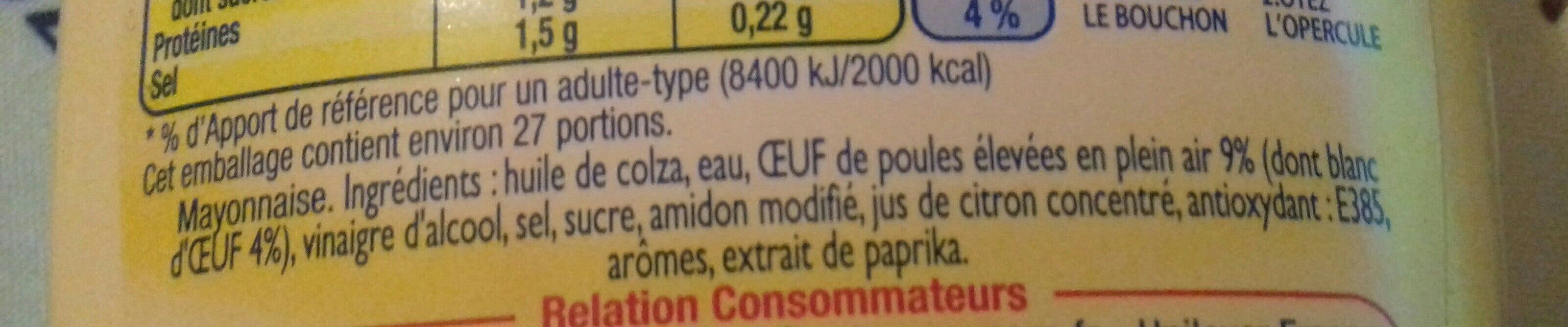 Open Food Facts mayonnaise fine recette fouettée aux blancs d oeufs packshot