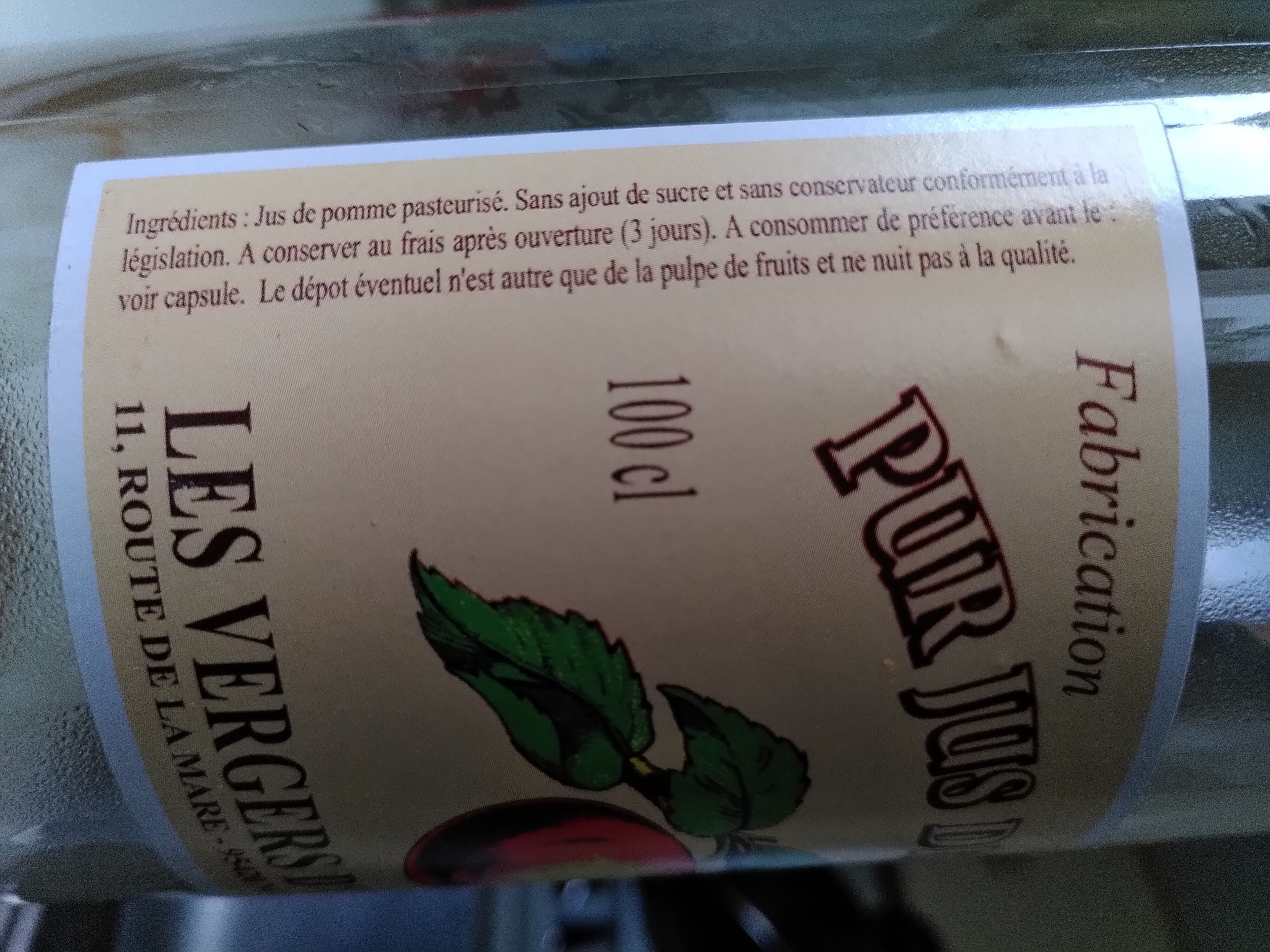 Les vergers d'Hardeville Pur jus de pomme packshot
