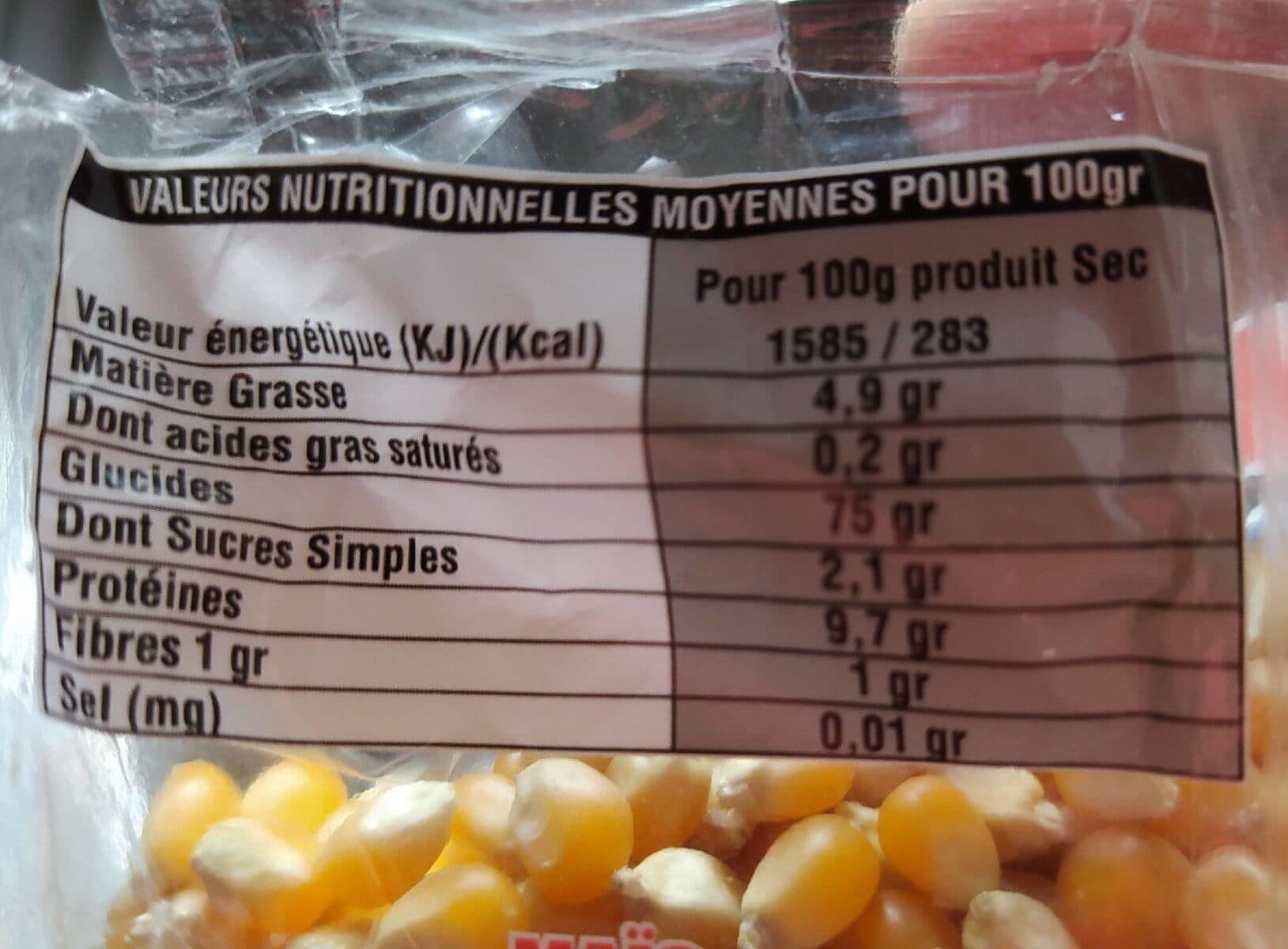 Open Food Facts Maïs popcorn packshot