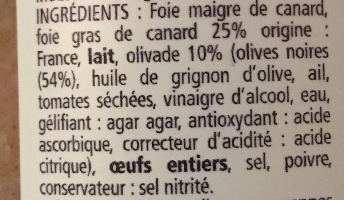 Le Manoir Alexandre Tartinable au Foie de Canard et Olivade packshot