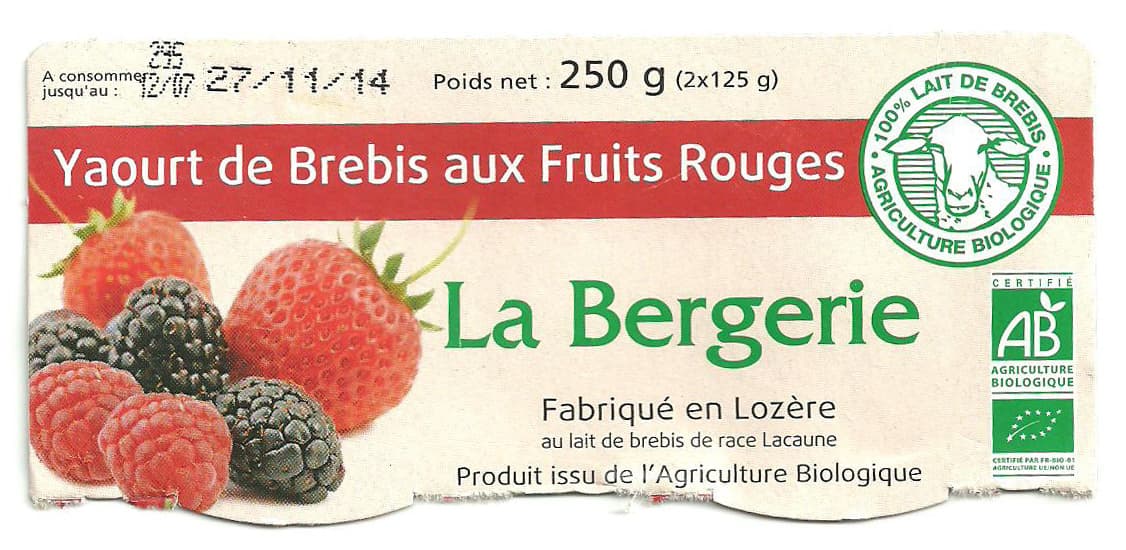 La bergerie Yaourt de Brebis aux Fruits Rouges packshot