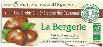 La bergerie Yaourt de Brebis sur lit de châtaignes des Cévennes packshot