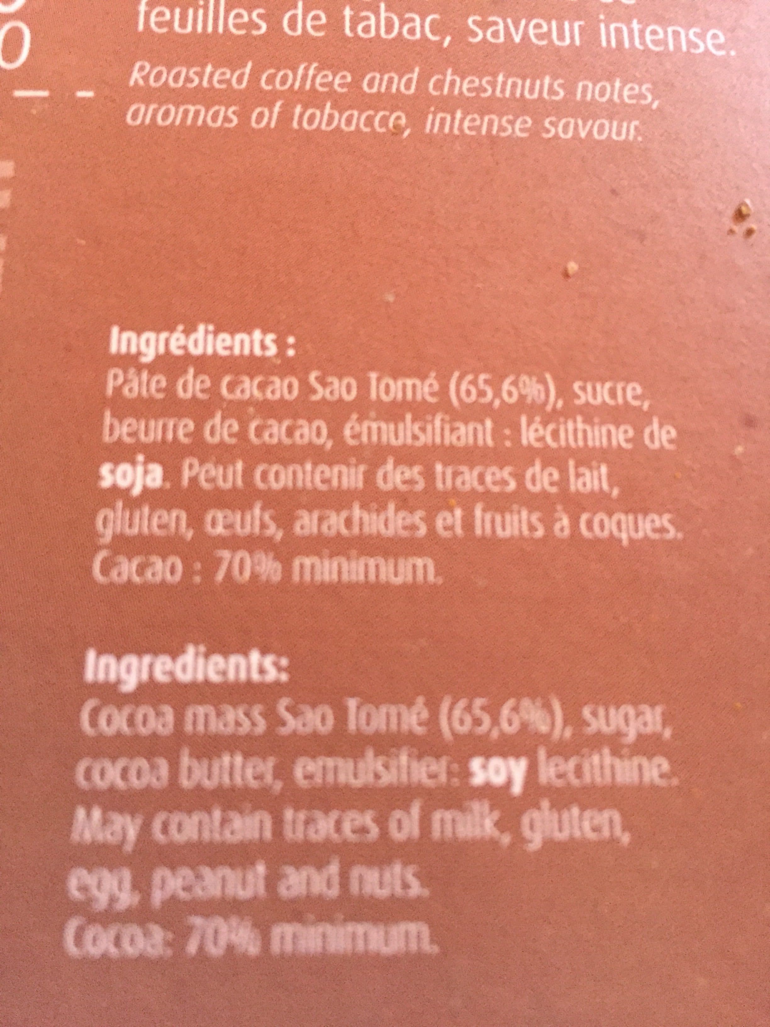 Chocolaterie Castelain Sao Tomé Noir 70% packshot