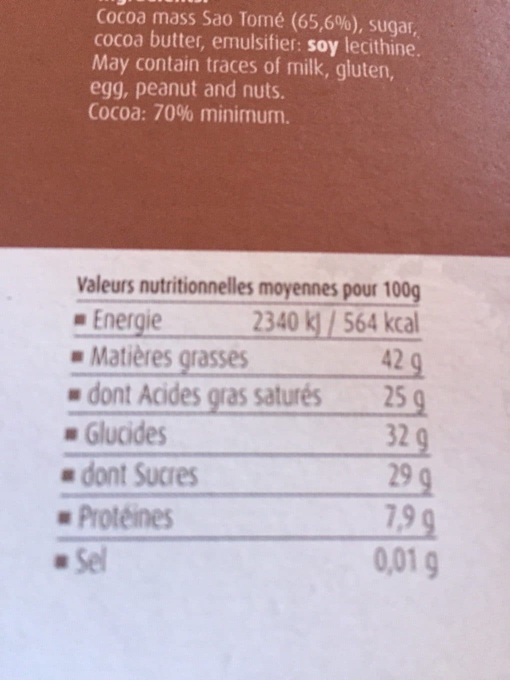 Chocolaterie Castelain Sao Tomé Noir 70% packshot
