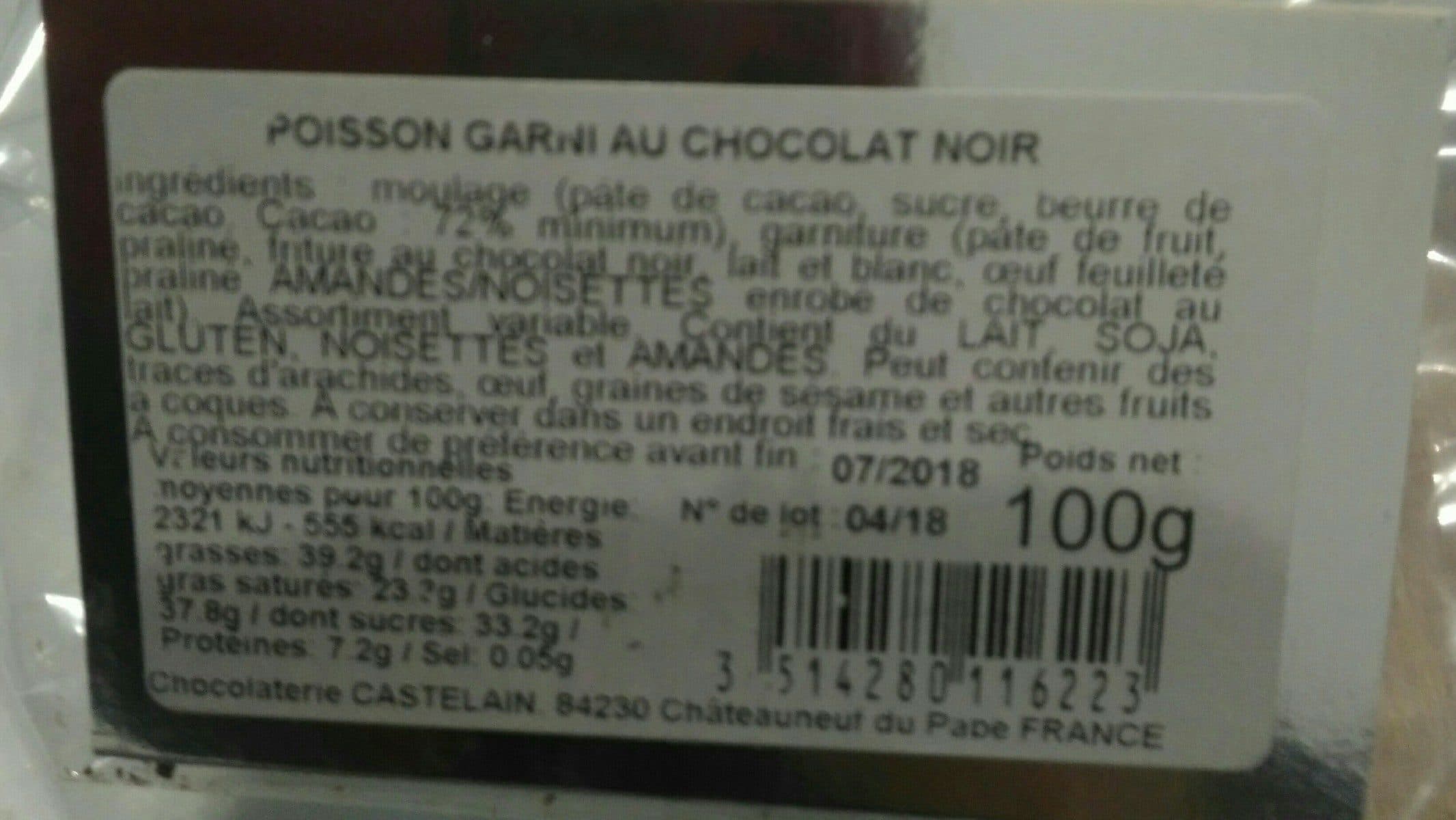 Chocolaterie Castelain Poisson garni au chocolat noir castelain packshot