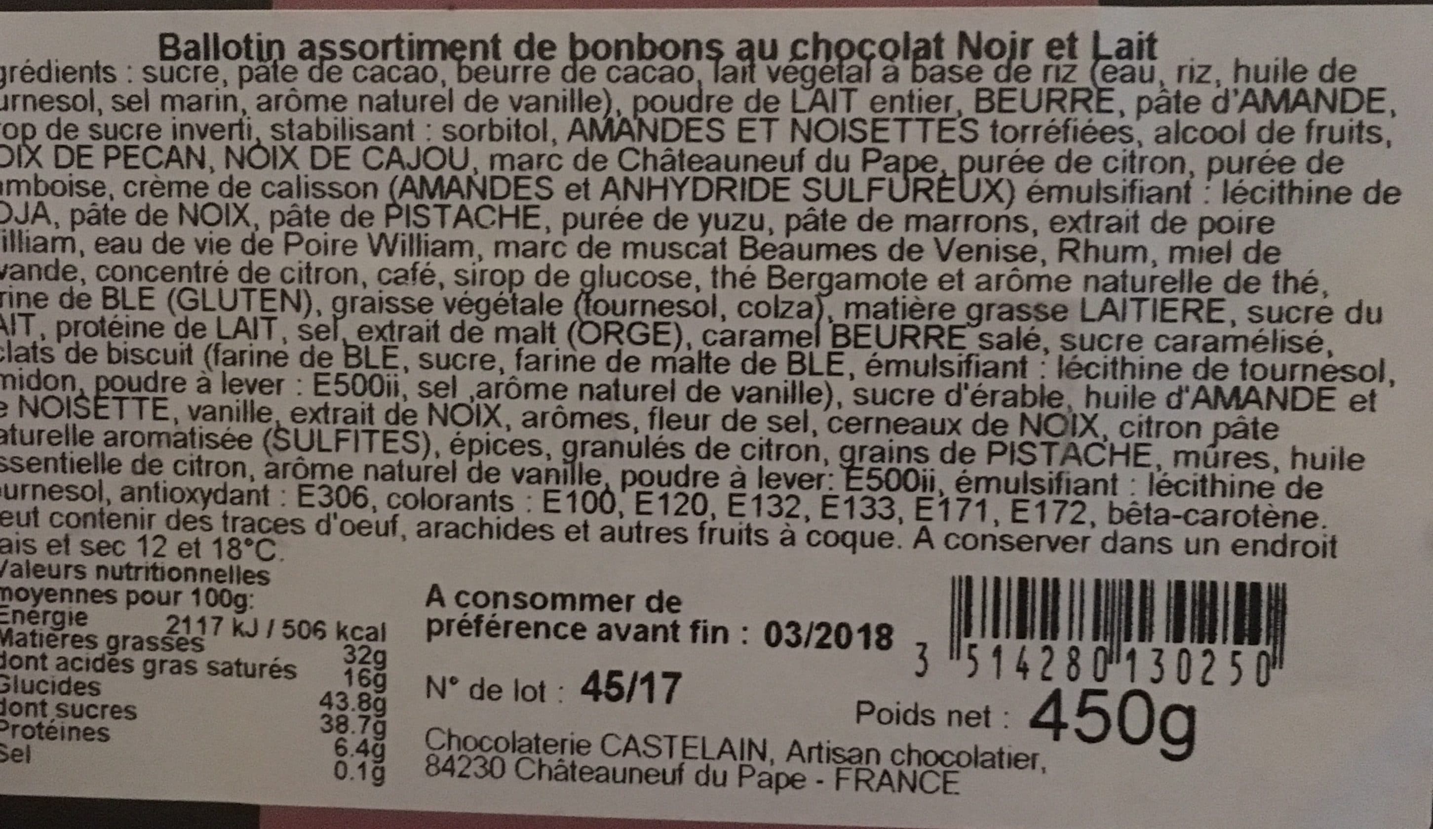 Chocolaterie castelin Vilavigne - Assortiment noir et lait packshot
