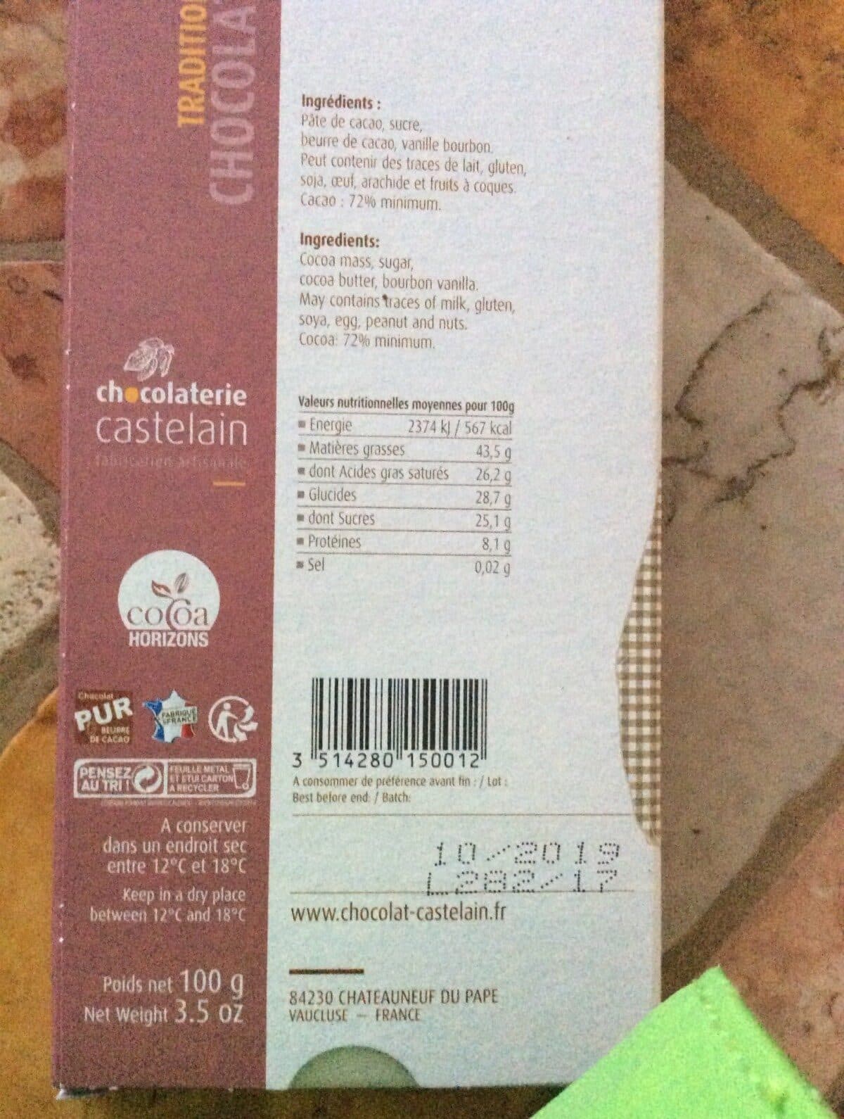 Chocolaterie Castelain Chocolat packshot