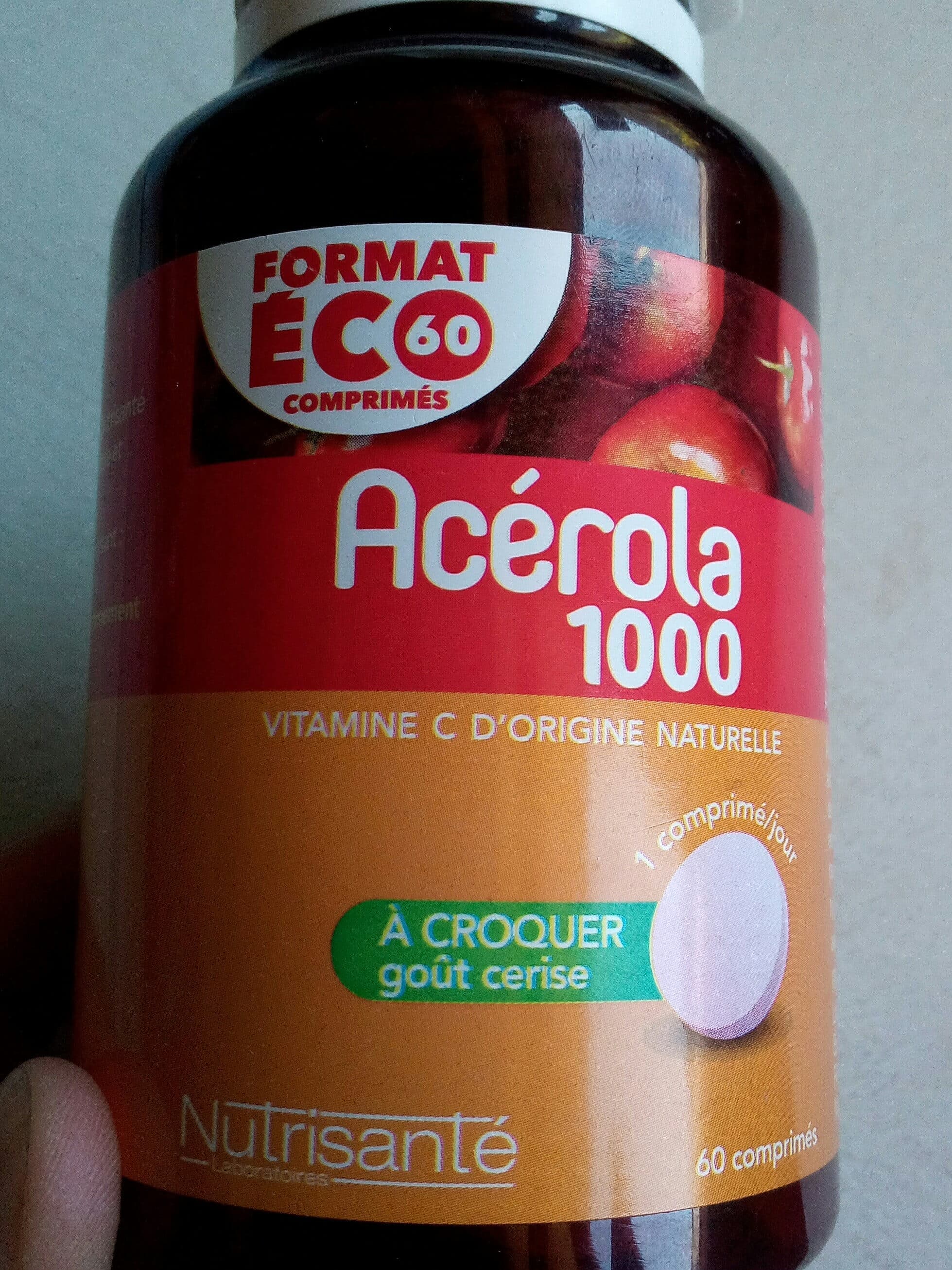 Nutrisanté Nutrisanté Acerola 1000 Vitamines à Croquer 60 Comprimés packshot