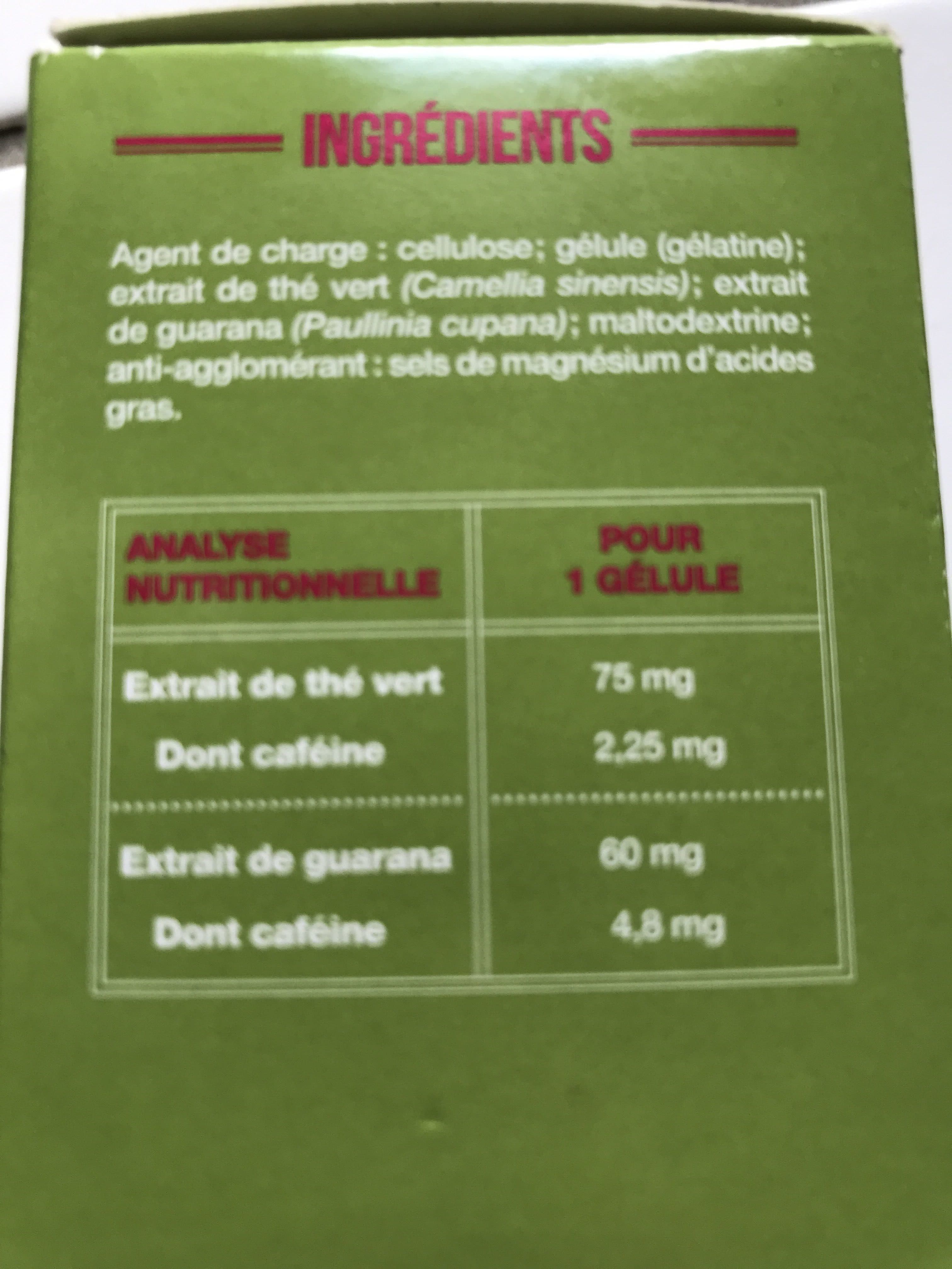 Nutrisante Nutrisanté Thé Vert Guarana 45 Gélules packshot