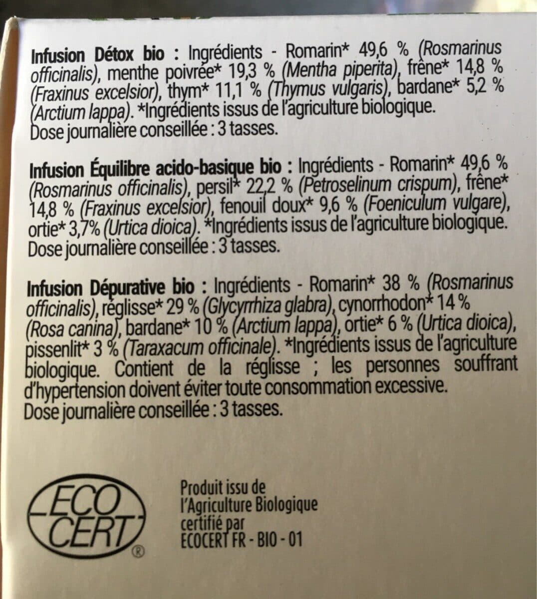 Bio Conseils Trio Détox infusions packshot