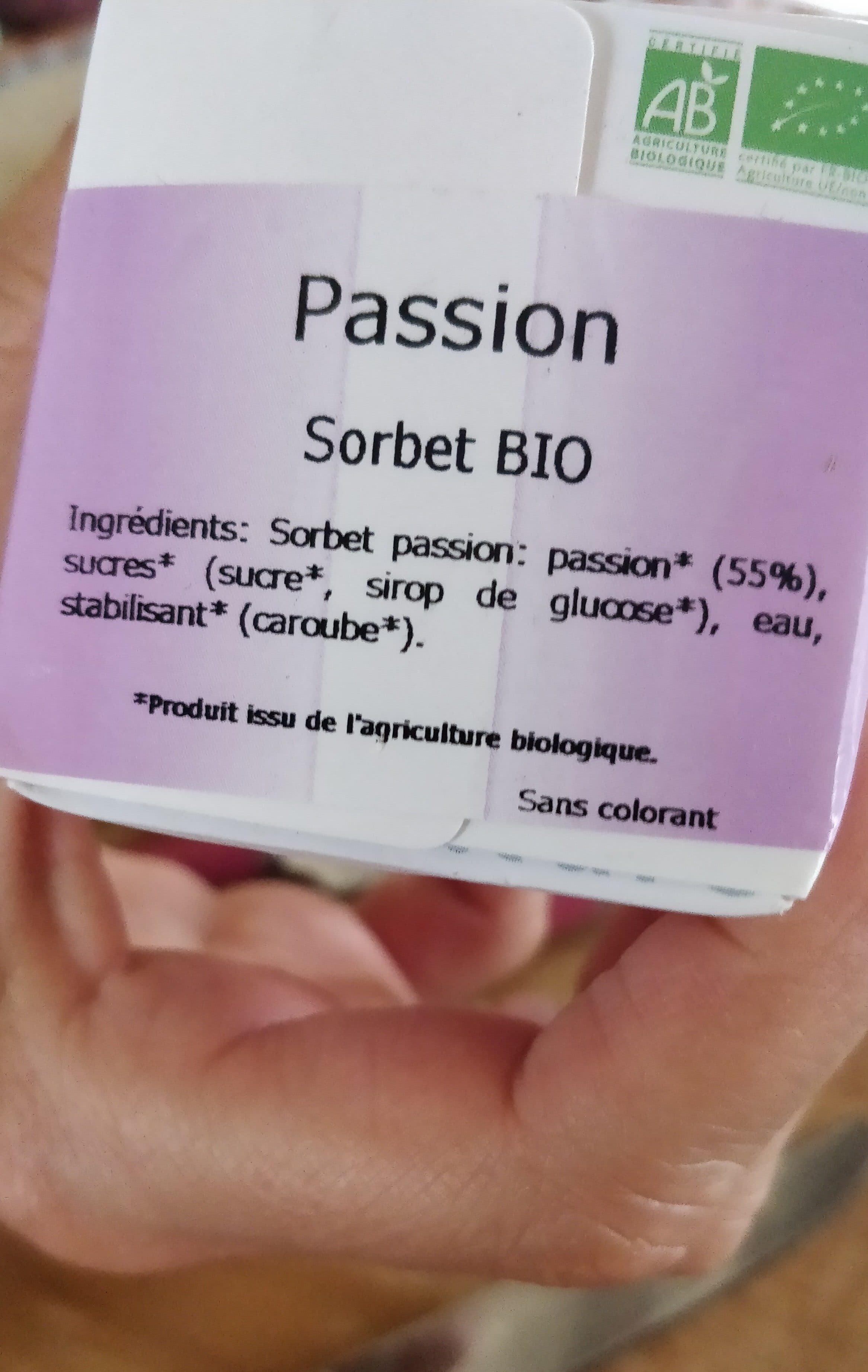 Terre Adélice Passion sorbet bio packshot