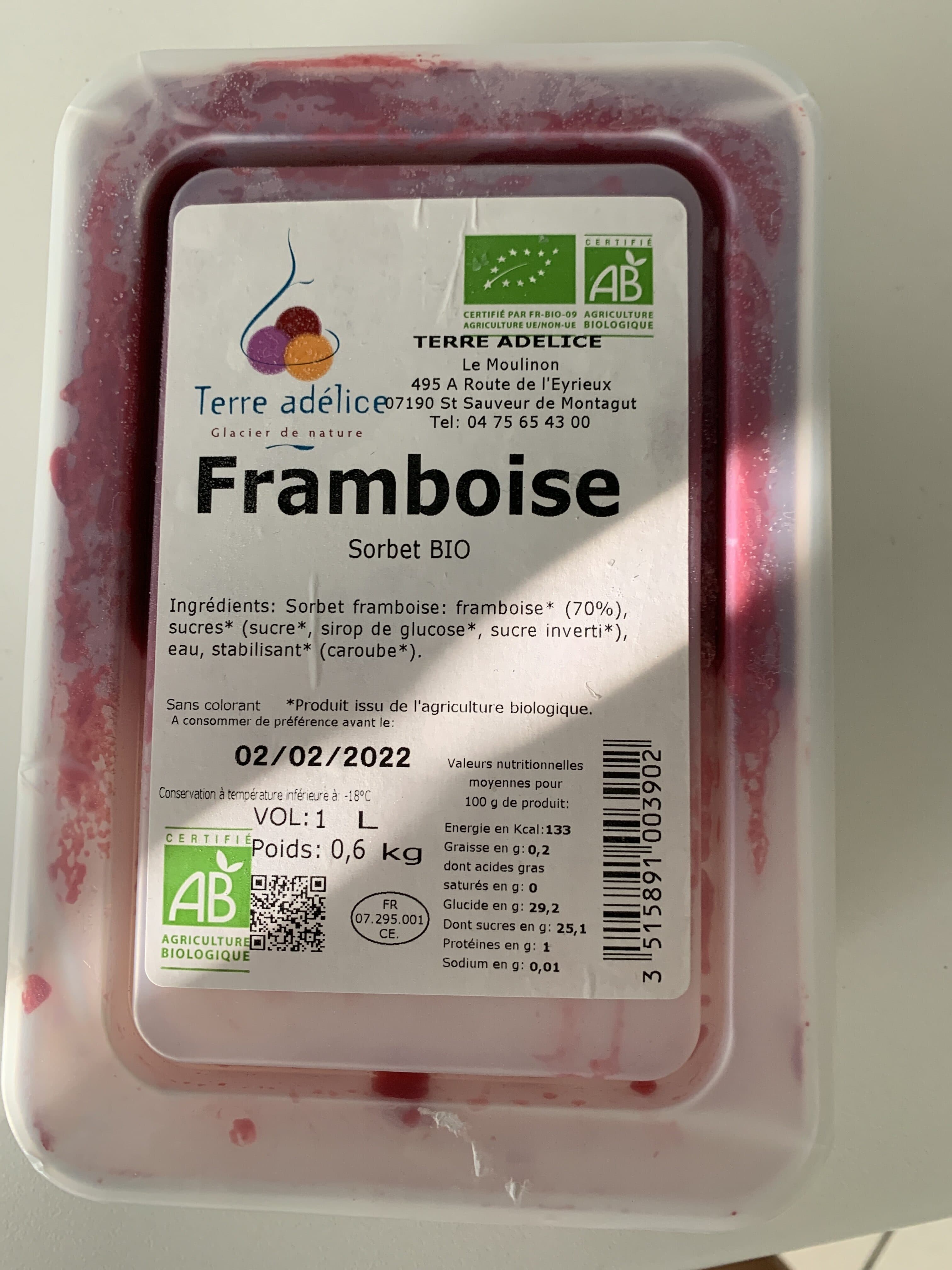 Terre Adélice Framboise packshot