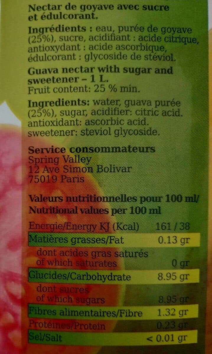 Spring Valley Nectar goyave packshot