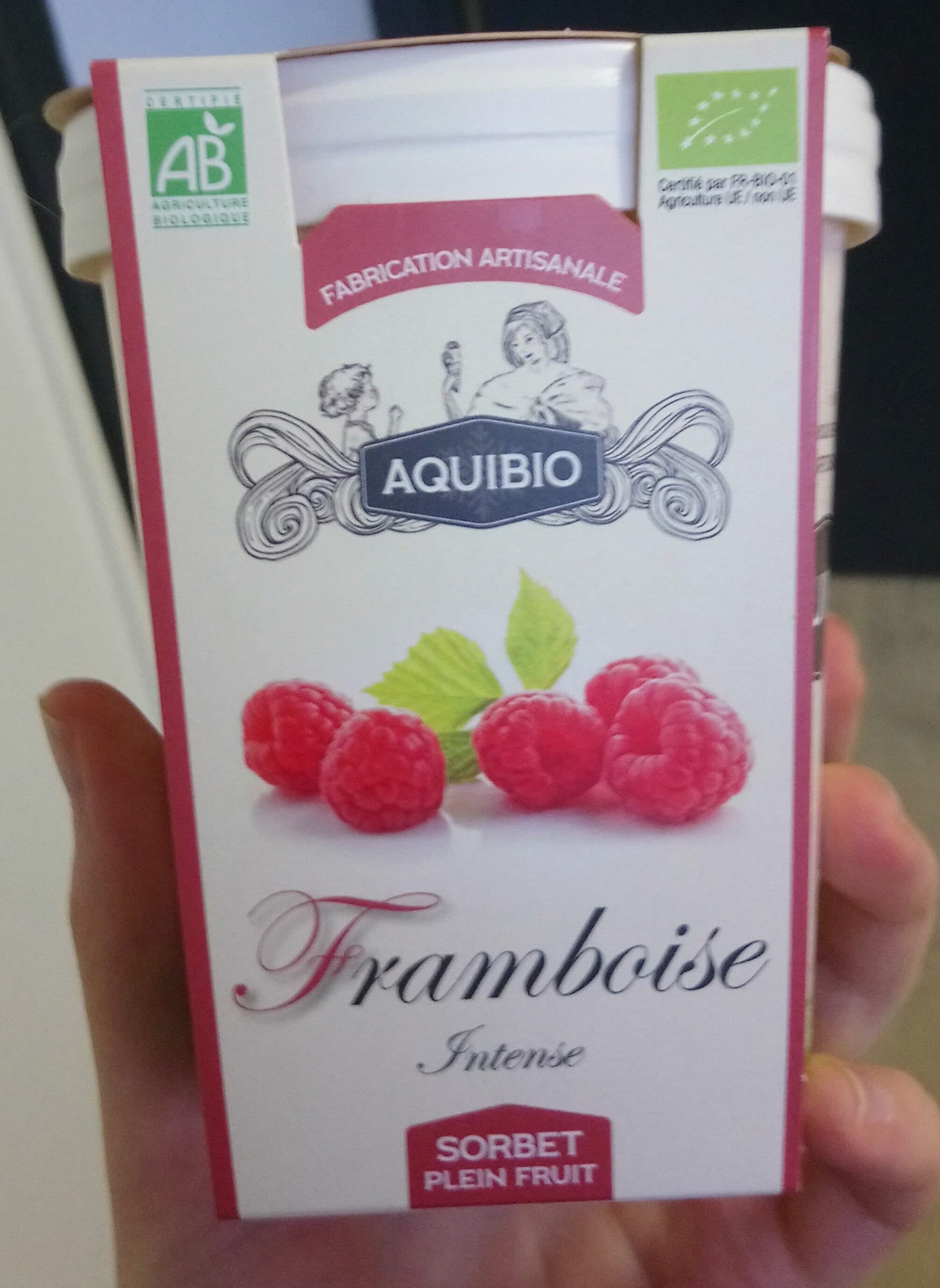 Aquibio Sorbet Plein fruit framboise packshot