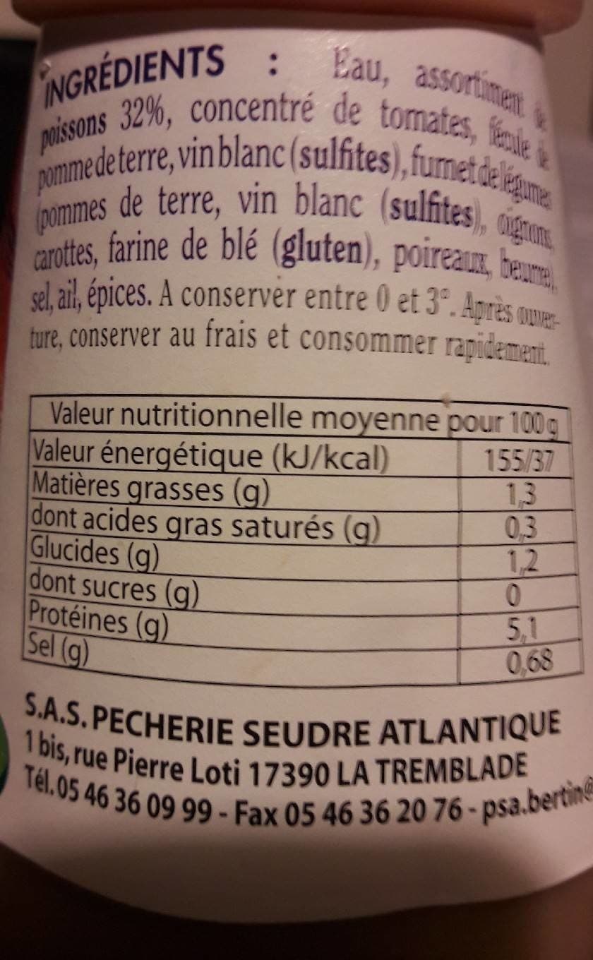 Le Velouté Trembladais Soupe de poissons charentaise packshot