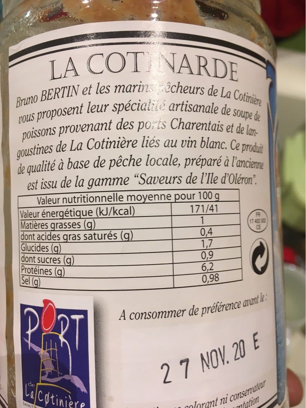 La cotinarde Saveurs de l'Île d'Oléron - Soupe poissons & langouste packshot
