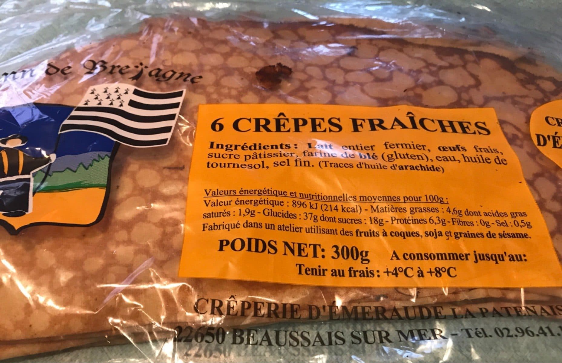 Open Food Facts 6 Crêpes fraîches Crêperie d'Emeraude packshot