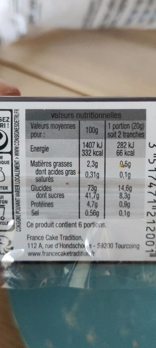 France Cake Tradition Pain d'épices toast Nature packshot