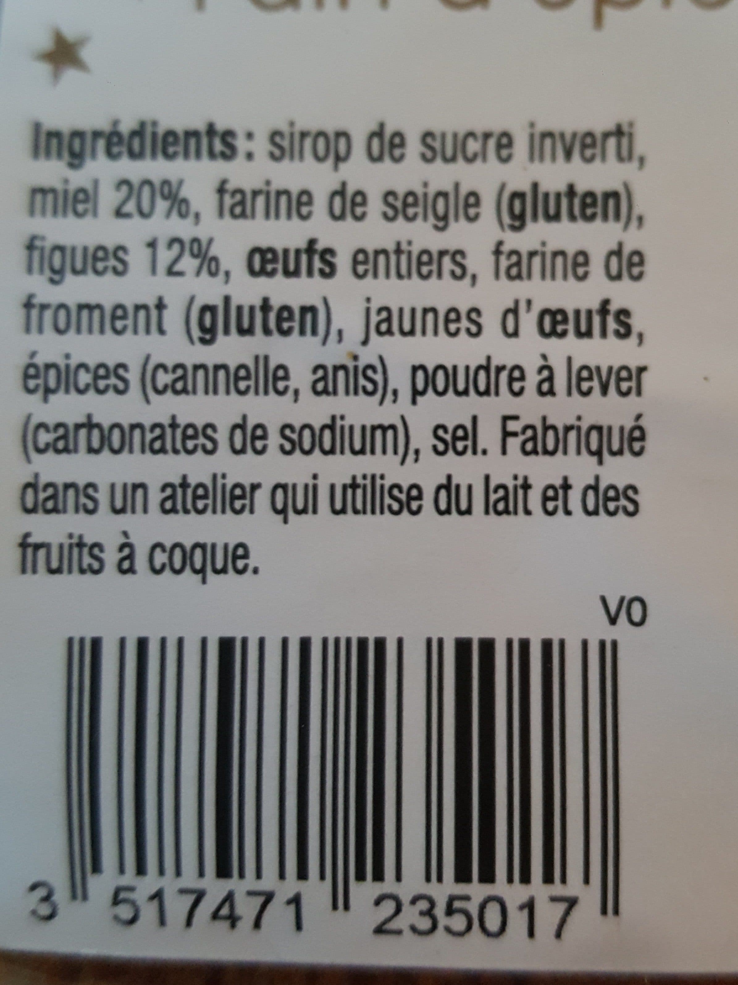 France Cake Tradition Pain d'épices au miel et aux figues packshot