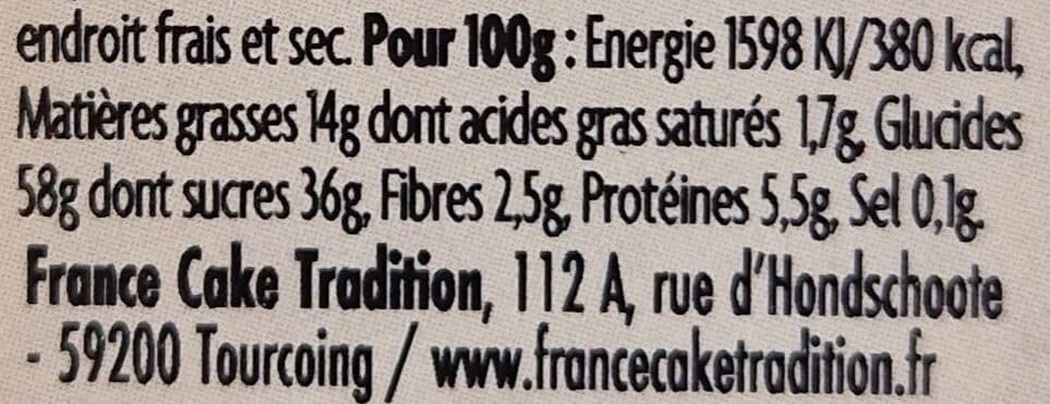 france cake bio Cake Anglais aux Fruits packshot