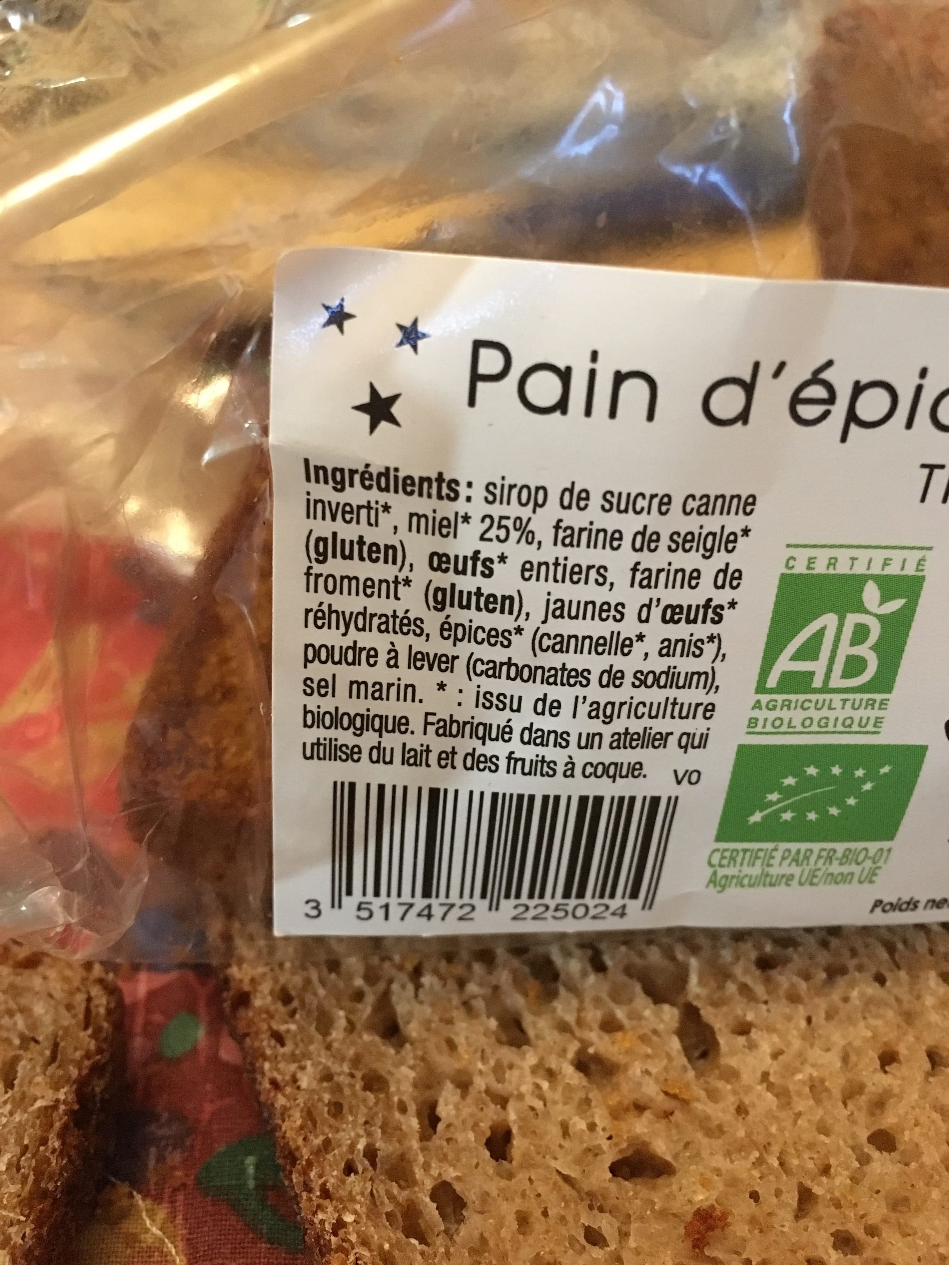 France Cake Tradition Pain d’epices bio au miel tranché packshot