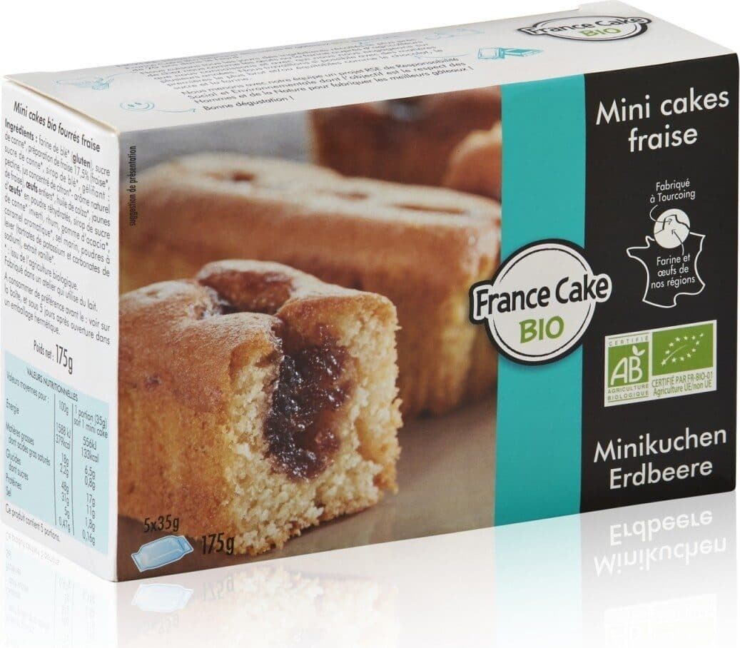 France cake bio Mini cakes fraise packshot