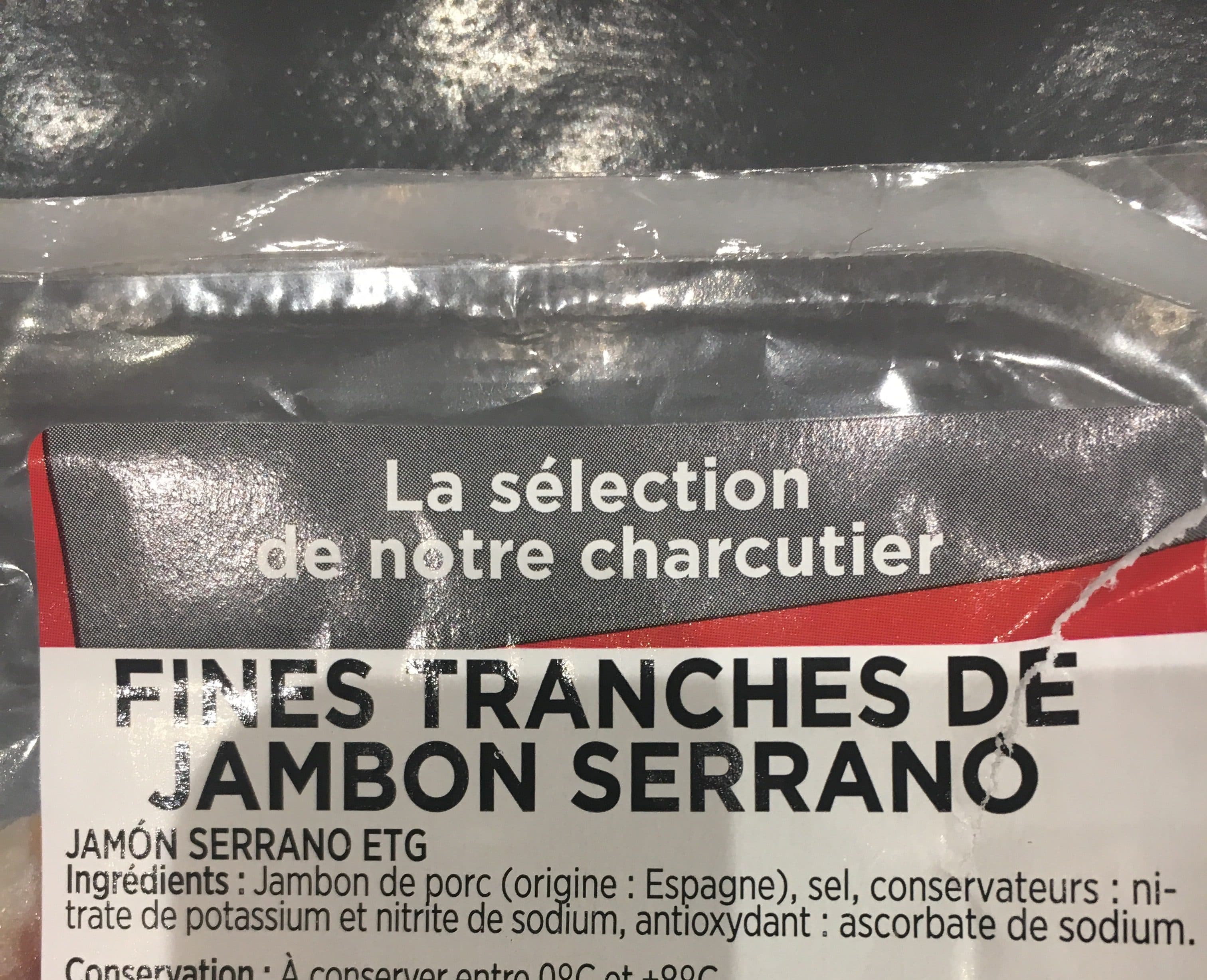 La Selecion De Notre Charcutier Fines tranches de Jambon Serano packshot