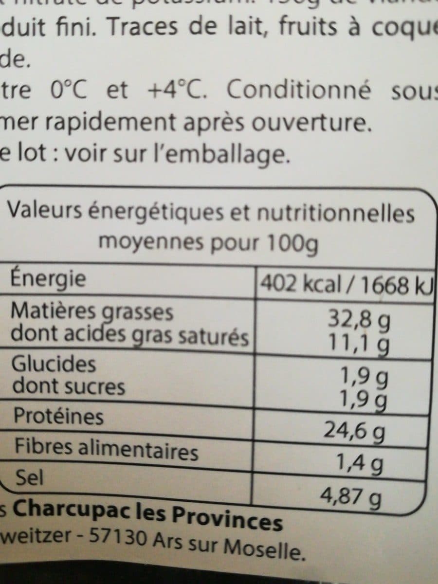 Charcupac Saucisson sec aux noix packshot