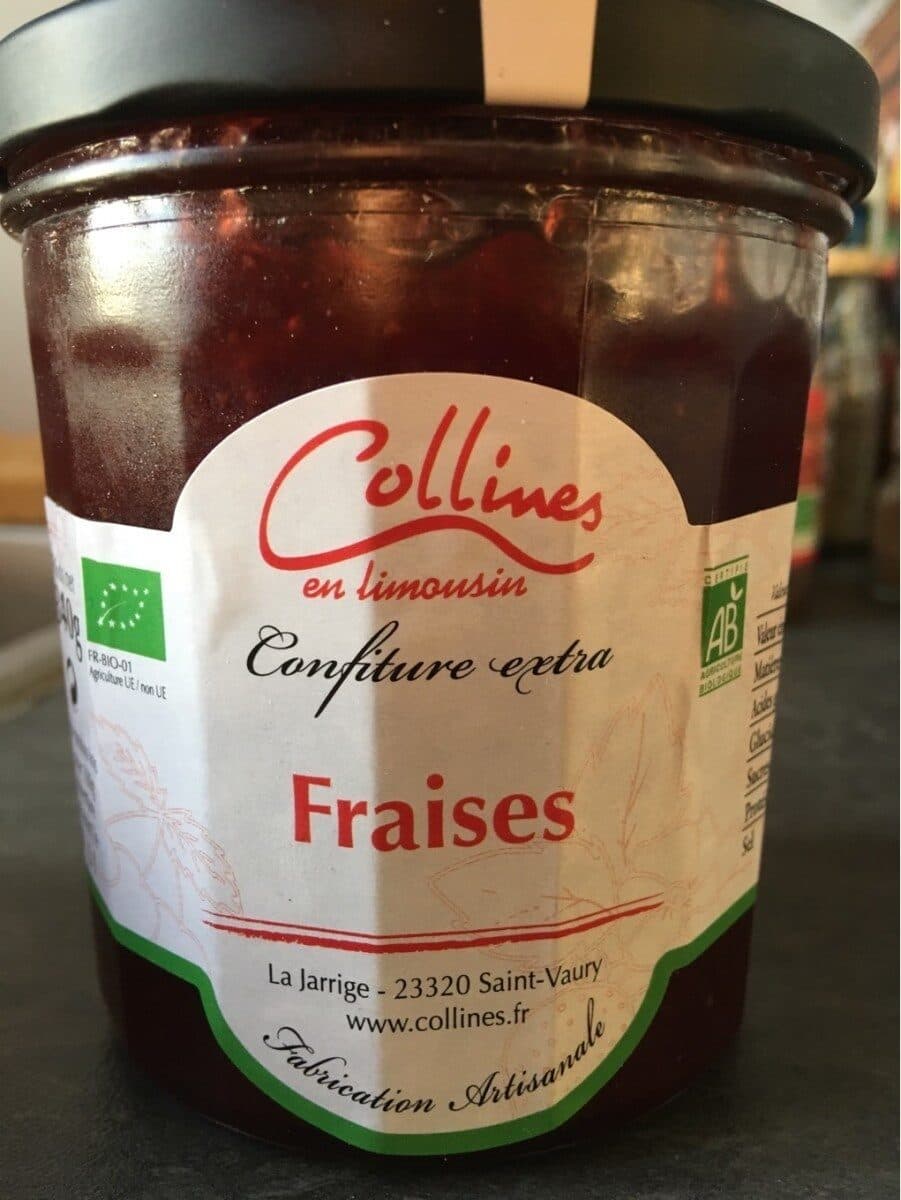 Collines en Limousin Confiture extra fraises packshot