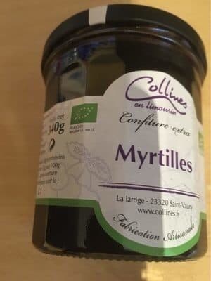 Collines en Limousin Confiture de myrtilles packshot