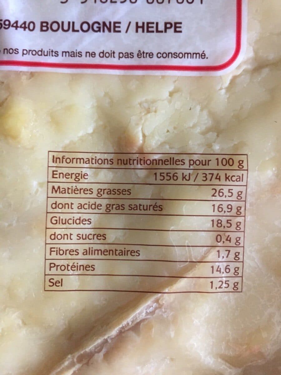 Open Food Facts Tarte Maroilles fermier packshot