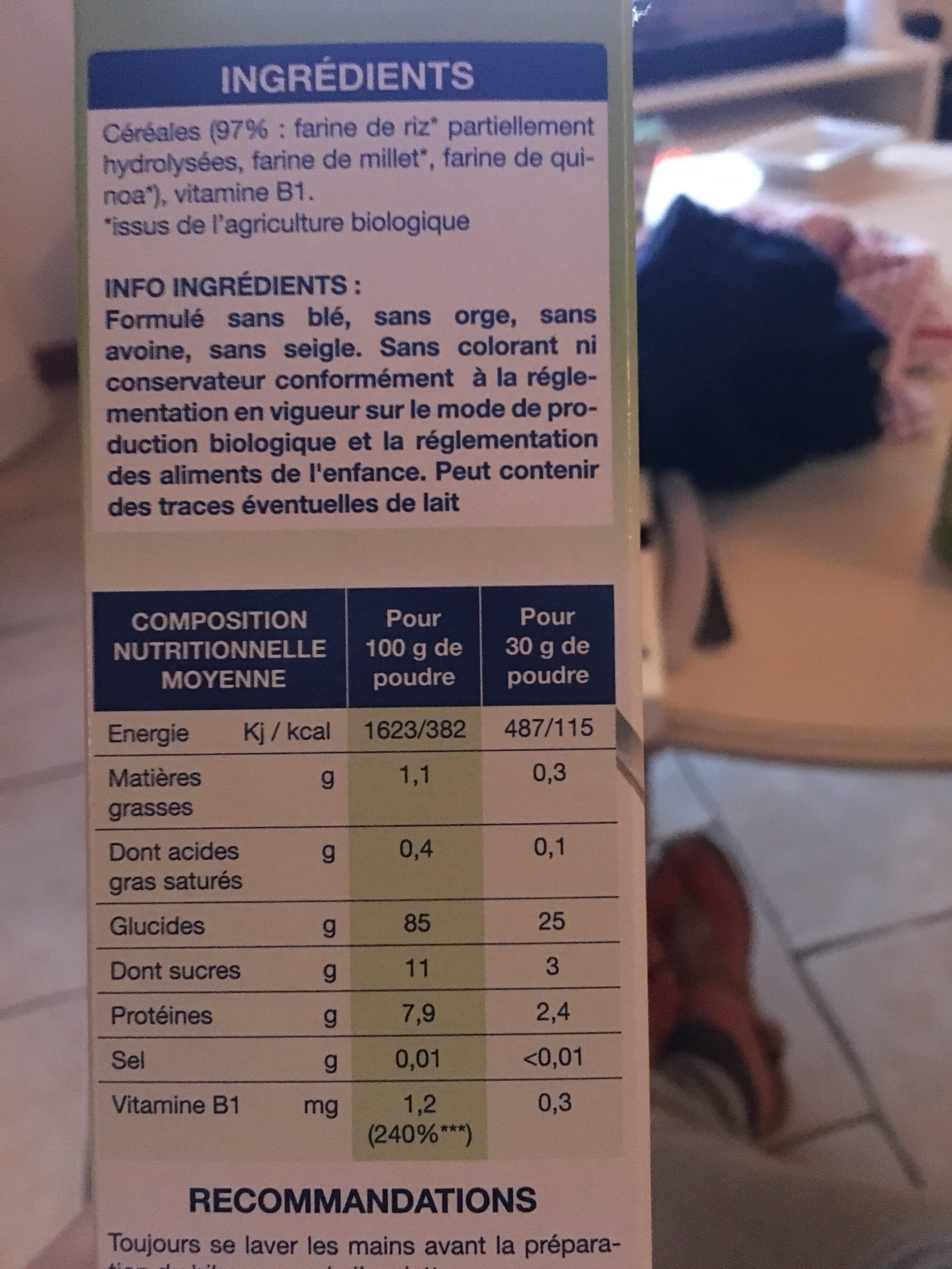 Physiolac Céréales bio packshot