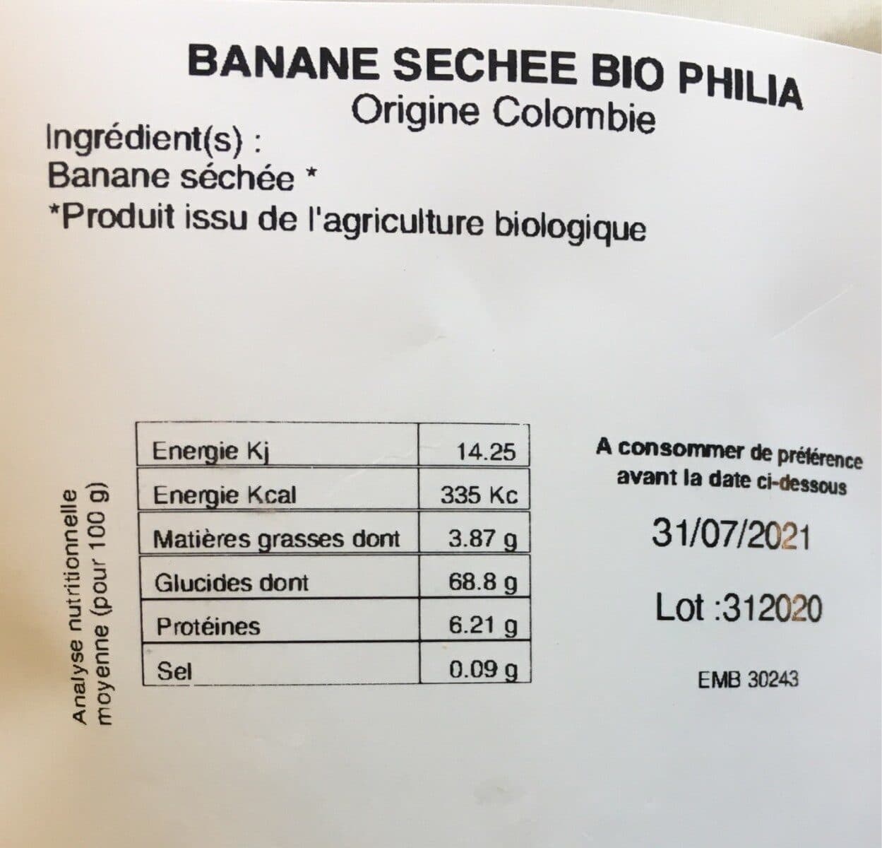 Philia Bananes Séchées Bio - 200G - Philia packshot