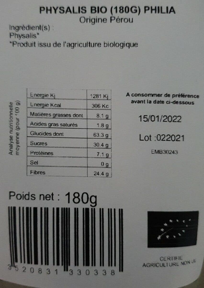 Open Food Facts Physalis packshot