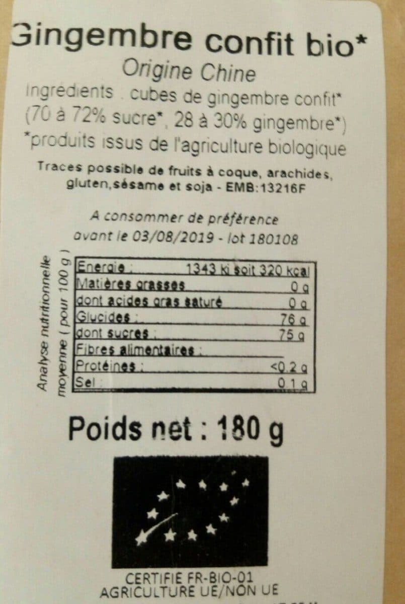Open Food Facts Gingembre confit packshot