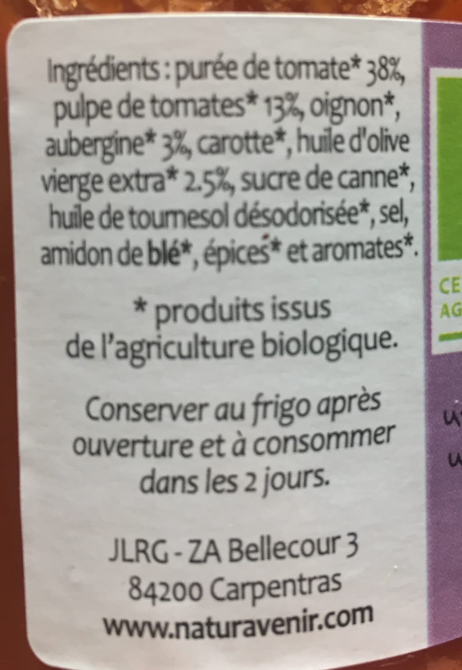 Natur avenir Sauce tomate aubergine packshot