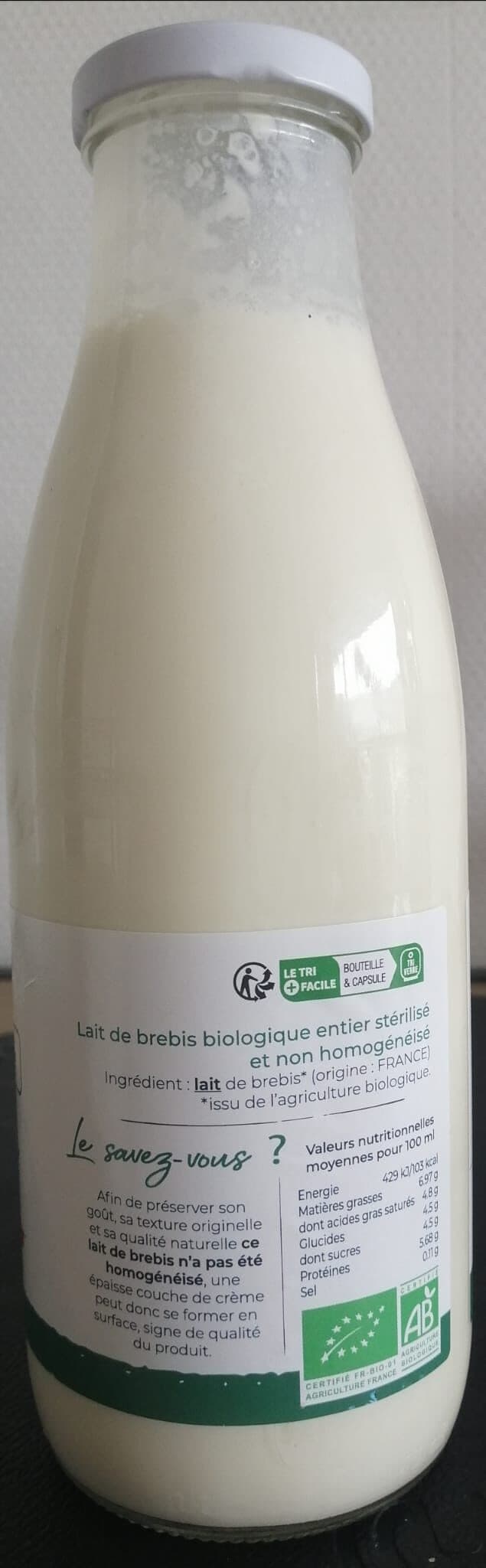 Natur'avenir Lait de brebis packshot
