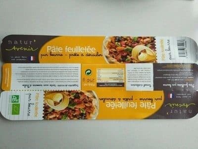 Natur'Avenir Pâte feuilletée pur beurre packshot